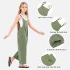 imageRolanko Girls Jumpsuit Sleeveless Romper Wide Leg Pants Overalls for Kids Loose Jumpers with Pockets 414 YearsGreen