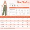 imageRolanko Girls Jumpsuit Sleeveless Romper Wide Leg Pants Overalls for Kids Loose Jumpers with Pockets 414 YearsGreen