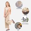 imageRolanko Girls Jumpsuit Sleeveless Romper Wide Leg Pants Overalls for Kids Loose Jumpers with Pockets 414 YearsKhaki