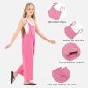 imageRolanko Girls Jumpsuit Sleeveless Romper Wide Leg Pants Overalls for Kids Loose Jumpers with Pockets 414 YearsPink