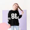 imageRolanko Girls Kids Pullover Sweatshirt with Crewneck Girls Casual Oversized Top Shirts Long SleeveAblack