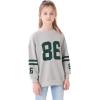 imageRolanko Girls Kids Pullover Sweatshirt with Crewneck Girls Casual Oversized Top Shirts Long SleeveBgrey