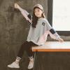 imageRolanko Girls Kids Pullover Sweatshirt with Crewneck Girls Casual Oversized Top Shirts Long SleeveE1grey Pink
