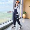 imageRolanko Girls Overalls Denim Bib Distressed Jumpsuit Kids Blue Baggy Jean Pants 414 Years with PocketsA1navy