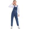 imageRolanko Girls Overalls Denim Bib Distressed Jumpsuit Kids Blue Baggy Jean Pants 414 Years with PocketsA2blue Pocket