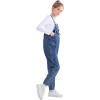 imageRolanko Girls Overalls Denim Bib Distressed Jumpsuit Kids Blue Baggy Jean Pants 414 Years with PocketsA2blue Pocket