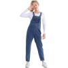 imageRolanko Girls Overalls Denim Bib Distressed Jumpsuit Kids Blue Baggy Jean Pants 414 Years with PocketsA2blue Pocket