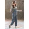 imageRolanko Girls Overalls Denim Bib Distressed Jumpsuit Kids Blue Baggy Jean Pants 414 Years with PocketsA4grey