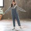 imageRolanko Girls Overalls Denim Bib Distressed Jumpsuit Kids Blue Baggy Jean Pants 414 Years with PocketsA4grey
