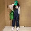 imageRolanko Girls Overalls Denim Bib Distressed Jumpsuit Kids Blue Baggy Jean Pants 414 Years with PocketsC1dark Blue