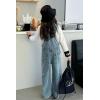 imageRolanko Girls Overalls Denim Bib Distressed Jumpsuit Kids Blue Baggy Jean Pants 414 Years with PocketsD1cargo
