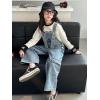 imageRolanko Girls Overalls Denim Bib Distressed Jumpsuit Kids Blue Baggy Jean Pants 414 Years with PocketsD1cargo