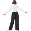 imageRolanko Girls Parachute Pants Y2K Cargo Pants for Girls Loose Jogger Trousers with Pockets Streetwear Kids 414 YearsBlack