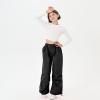 imageRolanko Girls Parachute Pants Y2K Cargo Pants for Girls Loose Jogger Trousers with Pockets Streetwear Kids 414 YearsBlack