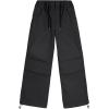 imageRolanko Girls Parachute Pants Y2K Cargo Pants for Girls Loose Jogger Trousers with Pockets Streetwear Kids 414 YearsBlack