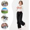 imageRolanko Girls Parachute Pants Y2K Cargo Pants for Girls Loose Jogger Trousers with Pockets Streetwear Kids 414 YearsBlack