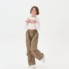 imageRolanko Girls Parachute Pants Y2K Cargo Pants for Girls Loose Jogger Trousers with Pockets Streetwear Kids 414 YearsCoffee