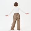 imageRolanko Girls Parachute Pants Y2K Cargo Pants for Girls Loose Jogger Trousers with Pockets Streetwear Kids 414 YearsCoffee