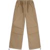 imageRolanko Girls Parachute Pants Y2K Cargo Pants for Girls Loose Jogger Trousers with Pockets Streetwear Kids 414 YearsCoffee