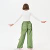 imageRolanko Girls Parachute Pants Y2K Cargo Pants for Girls Loose Jogger Trousers with Pockets Streetwear Kids 414 YearsTarragongreen