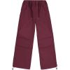 imageRolanko Girls Parachute Pants Y2K Cargo Pants for Girls Loose Jogger Trousers with Pockets Streetwear Kids 414 YearsWine