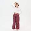 imageRolanko Girls Parachute Pants Y2K Cargo Pants for Girls Loose Jogger Trousers with Pockets Streetwear Kids 414 YearsWine