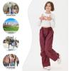 imageRolanko Girls Parachute Pants Y2K Cargo Pants for Girls Loose Jogger Trousers with Pockets Streetwear Kids 414 YearsWine