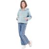 imageRolanko Girls Sherpa Pullover Hoodie Half Zipper Fuzzy Hoodie Sweatshirt with Pockets Kids Fleece Tops 414 YearsAquablue