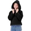 imageRolanko Girls Sherpa Pullover Hoodie Half Zipper Fuzzy Hoodie Sweatshirt with Pockets Kids Fleece Tops 414 YearsBlack
