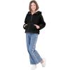 imageRolanko Girls Sherpa Pullover Hoodie Half Zipper Fuzzy Hoodie Sweatshirt with Pockets Kids Fleece Tops 414 YearsBlack