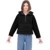 imageRolanko Girls Sherpa Pullover Hoodie Half Zipper Fuzzy Hoodie Sweatshirt with Pockets Kids Fleece Tops 414 YearsBlack