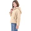imageRolanko Girls Sherpa Pullover Hoodie Half Zipper Fuzzy Hoodie Sweatshirt with Pockets Kids Fleece Tops 414 YearsKhaki
