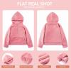 imageRolanko Girls Sherpa Pullover Hoodie Half Zipper Fuzzy Hoodie Sweatshirt with Pockets Kids Fleece Tops 414 YearsPink