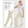 imageRolanko Girls Wide Leg Sweatpants Straight Pants for Kids Girls Trousers with Pockets SweatsBeige