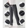 imageRolanko Girls Wide Leg Sweatpants Straight Pants for Kids Girls Trousers with Pockets SweatsDarkgrey