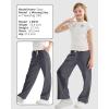 imageRolanko Girls Wide Leg Sweatpants Straight Pants for Kids Girls Trousers with Pockets SweatsDarkgrey