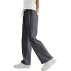 imageRolanko Girls Wide Leg Sweatpants Straight Pants for Kids Girls Trousers with Pockets SweatsDarkgrey
