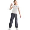 imageRolanko Girls Wide Leg Sweatpants Straight Pants for Kids Girls Trousers with Pockets SweatsDarkgrey