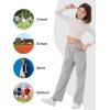 imageRolanko Girls Wide Leg Sweatpants Straight Pants for Kids Girls Trousers with Pockets SweatsGrey