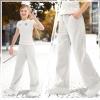 imageRolanko Girls Wide Leg Sweatpants Straight Pants for Kids Girls Trousers with Pockets SweatsLightgrey
