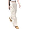 imageRolanko Parachute Pants for Girls Y2K Cargo Trousers with Pockets Harajuku Jogger Pants Kids 414 YearsBeige