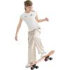 imageRolanko Parachute Pants for Girls Y2K Cargo Trousers with Pockets Harajuku Jogger Pants Kids 414 YearsBeige
