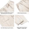 imageRolanko Parachute Pants for Girls Y2K Cargo Trousers with Pockets Harajuku Jogger Pants Kids 414 YearsBeige