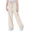 imageRolanko Parachute Pants for Girls Y2K Cargo Trousers with Pockets Harajuku Jogger Pants Kids 414 YearsBeige