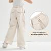imageRolanko Parachute Pants for Girls Y2K Cargo Trousers with Pockets Harajuku Jogger Pants Kids 414 YearsBeige