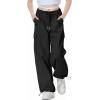imageRolanko Parachute Pants for Girls Y2K Cargo Trousers with Pockets Harajuku Jogger Pants Kids 414 YearsBlack