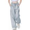 imageRolanko Parachute Pants for Girls Y2K Cargo Trousers with Pockets Harajuku Jogger Pants Kids 414 YearsBlue