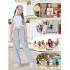 imageRolanko Parachute Pants for Girls Y2K Cargo Trousers with Pockets Harajuku Jogger Pants Kids 414 YearsBlue