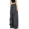 imageRolanko Parachute Pants for Girls Y2K Cargo Trousers with Pockets Harajuku Jogger Pants Kids 414 YearsC1grey