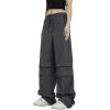 imageRolanko Parachute Pants for Girls Y2K Cargo Trousers with Pockets Harajuku Jogger Pants Kids 414 YearsC1grey